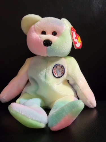 BIRTHDAY TY BEANIE BABY BB B.B. BEAR RARE ERRORS RETIRED ORIGINAL OWNER NWT F/S - Picture 1 of 9