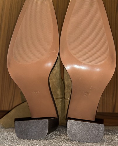 MNG MANGO Light Brown Suede Leather Knee High Formal Boots EUR Sz41 (UK Sz7.5/8) - Imagen 16 de 16