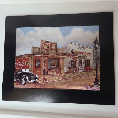 COKE COLA FOIL PRINTS Gas Station Cars People Grocery Store Lot of 4 - Picture 3 of 10