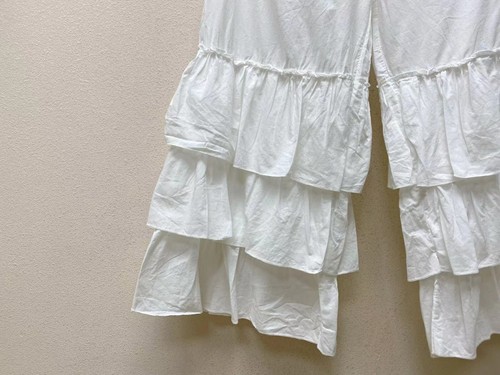 Lady Layer Ruffled Cotton Capri Pants Wide Leg Lace Pettipant Half Slip Bloomers - Picture 12 of 16