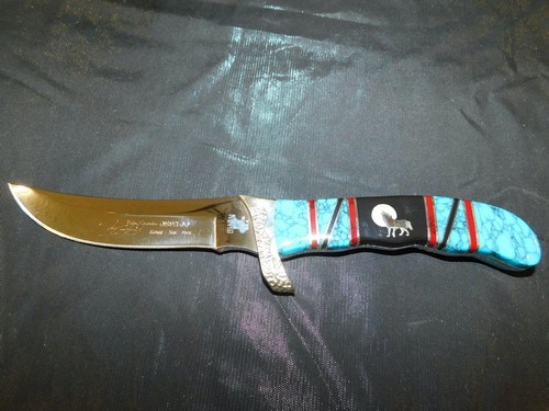 BUCK KNIFE  LIMITED EDITION 402 AKONUA HOWLING WOLF DAVID YELLOWHORSE - Picture 6 of 9