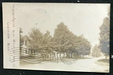 Half-Tone Postcard  - WASHINGTON AVE - LAKEVIEW MI Michigan - 1909 w/ postmark