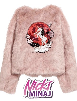 Short pink faux fur jacket Clearance