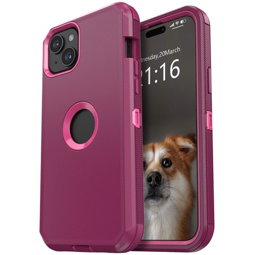 Funda de goma a prueba de golpes 3 en 1 capas para Apple iPhone 15/Pro/Pro Max/15 Plus - Imagen 66 de 85