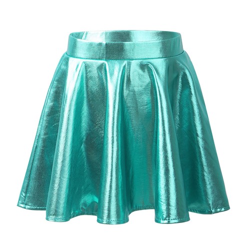 Girls Set Metallic Costume 2pcs Outfit Training Skirt Dance Crop Top Kids Skort - Picture 30 of 92
