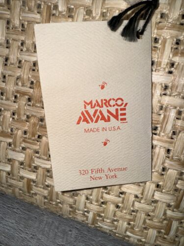 NWT VTG Marco Avane Purse Bag Woven Straw Handles Leather Made In USA - Picture 4 of 23