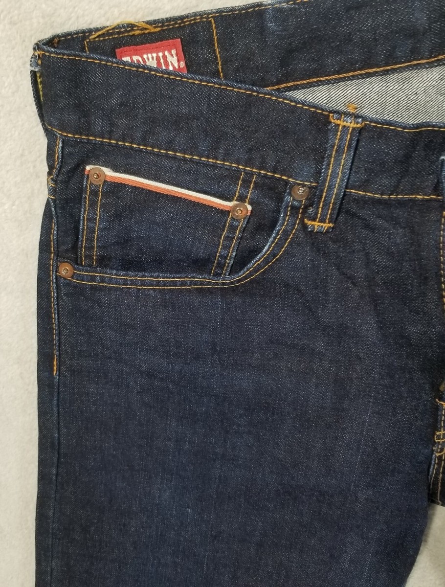 Men's EDWIN 505zxx Selvedge Cinch Regular Blue Jeans W32 L33 Men's EDWIN 505zxx Selvedge Cinch Regular Blue Jeans W32 L33