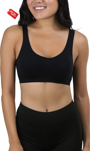 Women's Racerback or Scoop Back Compression Supportive Classic Sports Bra - Picture 6 of 13