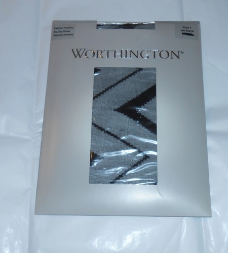 Worthington Fashion Hosiery Sheer Lace Stripe + Zig Zag + Geo Size 1 X 3 NWT - Picture 3 of 4