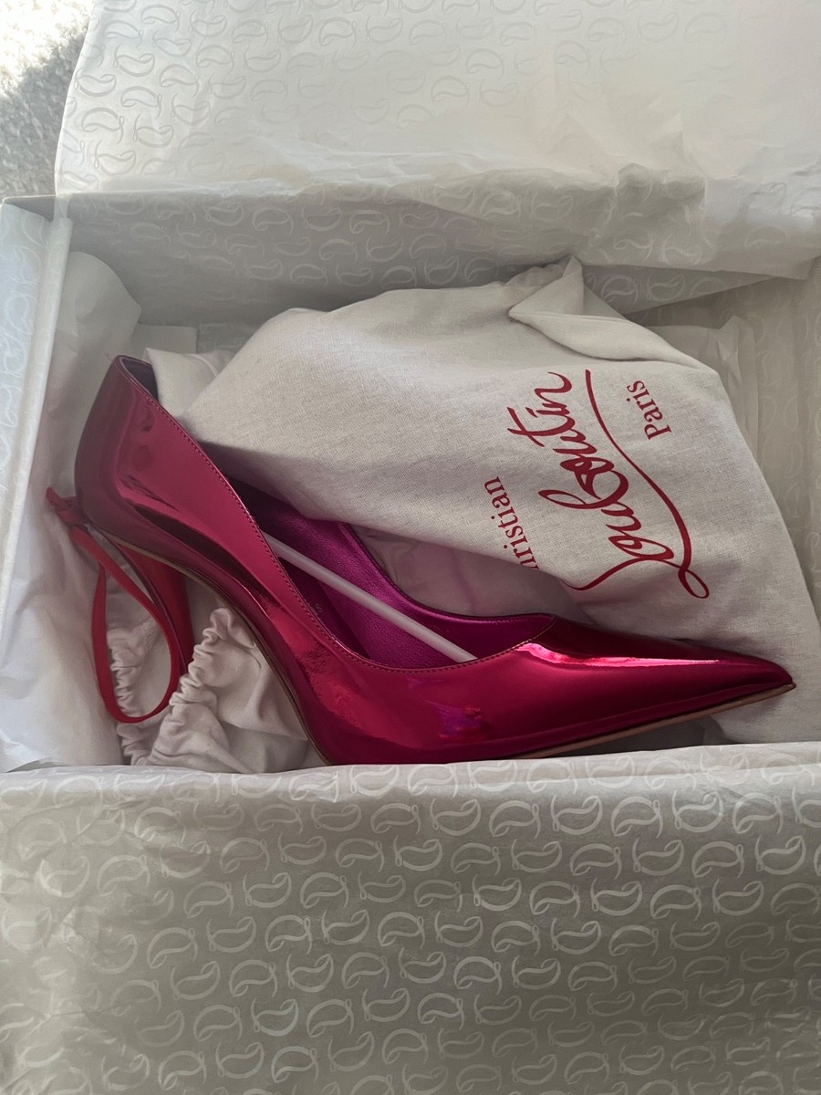 未使用Christian Louboutinビビットピンクオープントゥハイヒール Brand New Christian Louboutin Miss Z Metallic Fuschia 40 | eBay