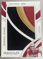 2019 Panini Immaculate Collection - Immaculate Rookie Logos Nick Bosa /18 49ers