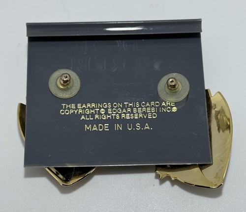 Pendientes de colección años 90 Edgar Berebi perforados poste nuevo con etiquetas nuevos firmados Art Deco - Imagen 8 de 8