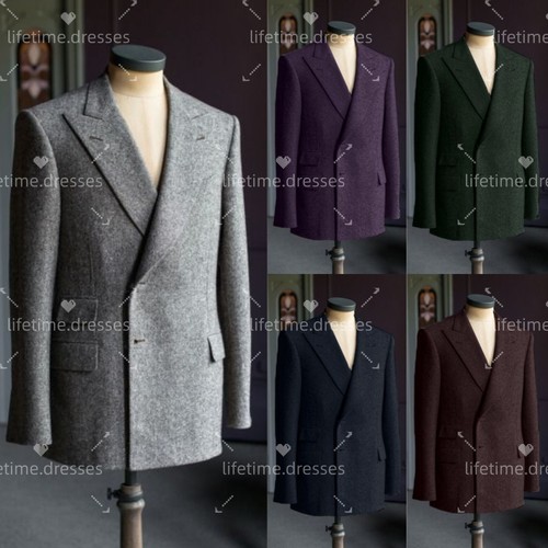 Woolen Mens' Suits Warm Custom Color Business Winter Jacket Blazer Offical 2Pcs - Picture 1 of 15