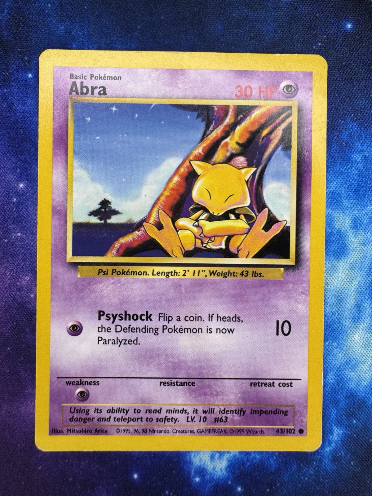 Abra 43/102 Pokemon Card Vintage Base Set Unlimited Common