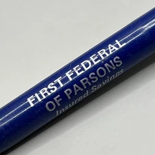 VTG Alexander Twist/Click Ballpoint Pen FIRST FEDERAL OF PARSONS Kansas