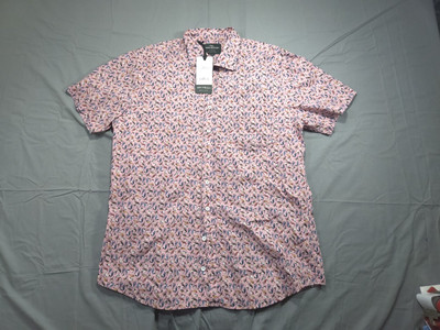 Rodd Gunn Shirt Mens XL Eastbourne Sports Fit Pink Bird Print Albini CottonNWT