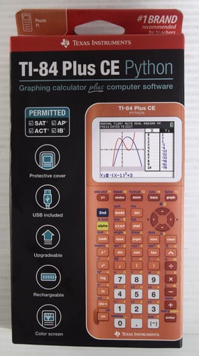 PEACH PI Texas Instruments TI-84 Plus CE PYTHON Enhanced Graphing Calculator NEW - Picture 1 of 3
