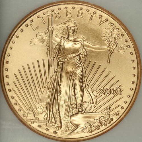 2001 $25 Half Ounce Gold Eagle NGC MS70