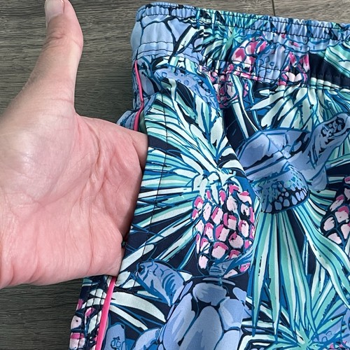 Vineyard Vines Boys Large 16 Seaturtle Piped Printed Chappy Swim Trunks - Picture 3 of 12
