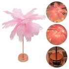 Romantic Feathering Night Light Table Lamp Girl Bedroom Unique Bedside Lamps