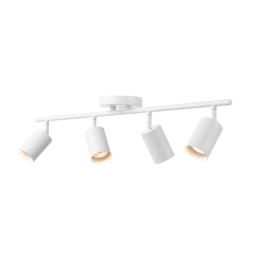 Modern Minimalist White Track Lighting Fixture Adjustable Ceiling Light 4 Bulbs - Picture 4 of 8