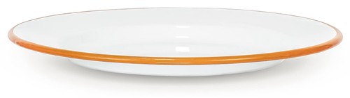 Red Co. Set of 4 Enamelware Metal Classic 10" Round Dinner Plate, Solid White... - Foto 7 di 9