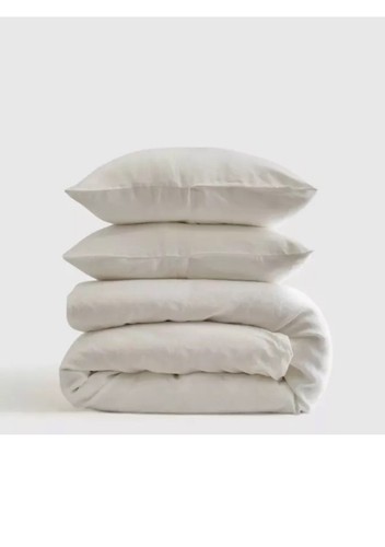 NWOT QUINCE EUROPEAN LINEN Full/Queen DUVET COVER ONLY WHITE 100% FLAX - Picture 2 of 3