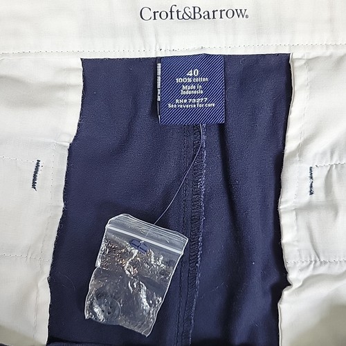 Croft & Barrow Shorts Men's 40 Blue Chino Easy Care Pleated Adjustable Waist - Bild 7 von 11
