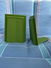 Vintage Plastic Green Bookends Avocado MCM Rubbermaid Style Retro