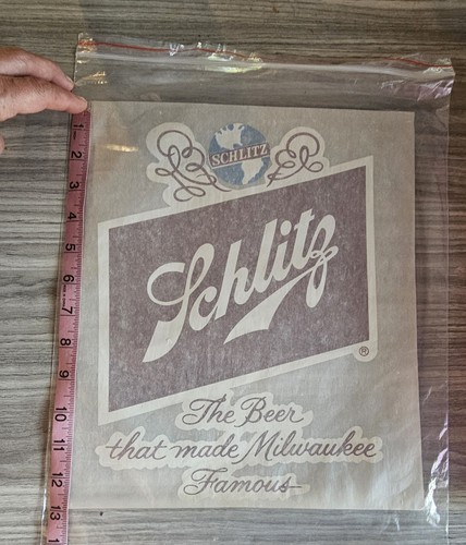 Iron On Transfer Schlitz Beer that Made Milwaukee Famous Vintage 8" x 11" - Picture 2 of 5