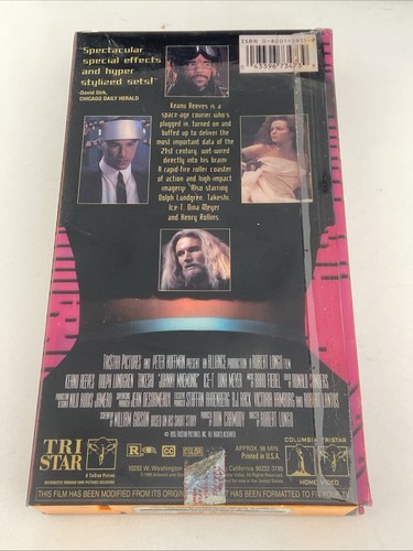 Johnny Mnemonic (Orange VHS, 1995)  Movie Cyberpunk Cult Classic RARE - Imagen 2 de 2