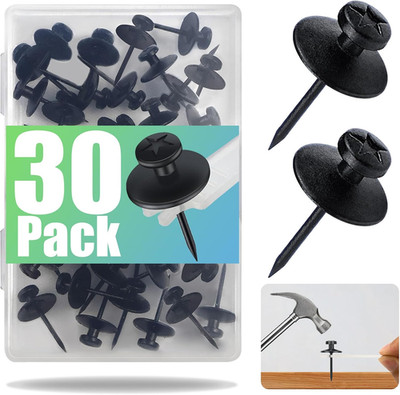 30 Pack Double Headed Push Pins for Hanging Pictures & Tapestry, Mini Wall Hook 