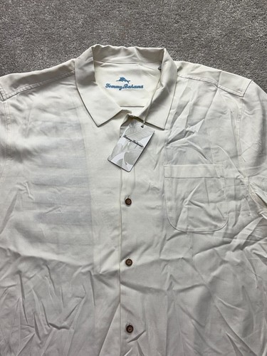 Tommy Bahama Shirt Men's XXL Ivory Aloha America USA Flag Silk Button Up NWT - Picture 4 of 9