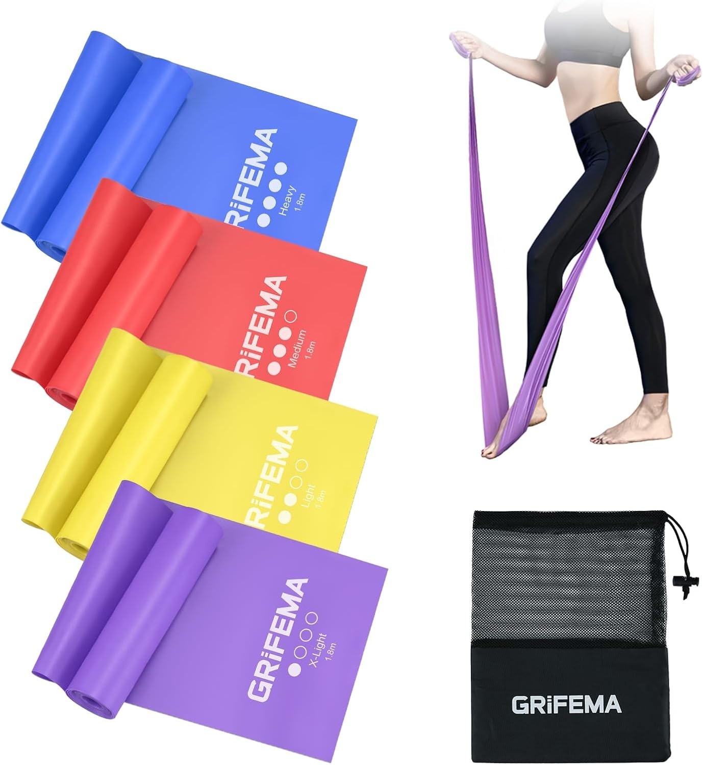 Fitbeast Theraband 3Er-Set, 2M Terra Band, Fitnessbänder Mit 3 Gymnastikband,