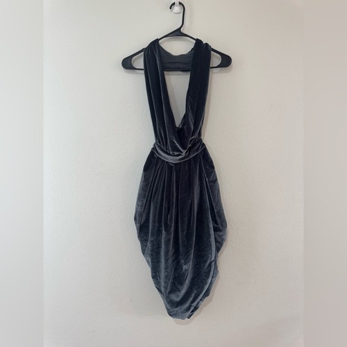 House Of CB London Elegant Blue Velvet Dress Women's. Sz S NWT