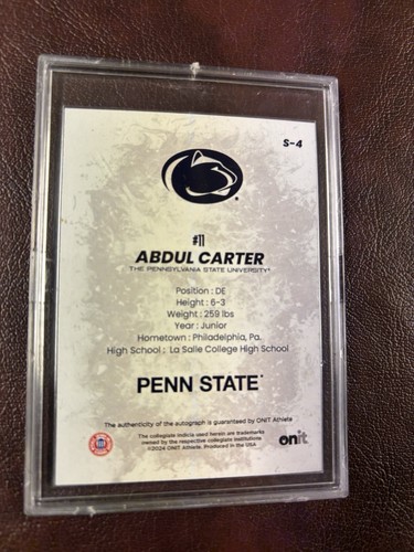 Abdul Carter Auto 2024 ONIT NY Giants, Penn State número inscripción #181/200 - Imagen 5 de 6