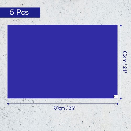 5 Pezzi Tappetini Adesivi per Camera Bianca, 24" x 36" Tappetini Tacky, Blu - Foto 2 di 7