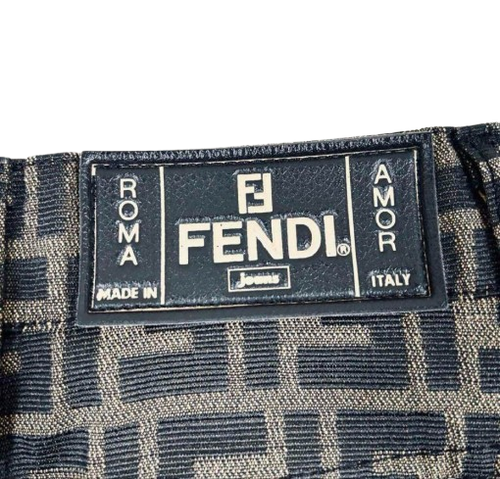 FENDI FF Zucca Muster Logo Knopf enger Rock Taille 29 cm Länge 46 cm - Bild 9 von 12