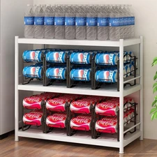 GILLAS 4 Pack Soda Can Organizer Rack Stackable Beverage Refrigerator Cabinet...