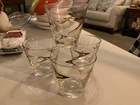 Set of (4) Vintage  Boomerang Atomic Cocktail Glasses Black Gold