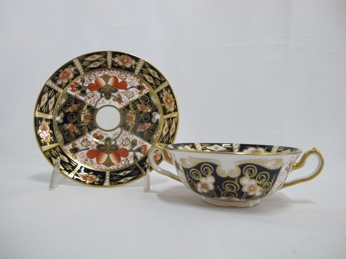 ROYAL Crown Derby 2451 Traditional IMARI Bone China SUPPENTASSE Schüssel & Untertasse Set - Bild 4 von 13