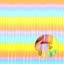 4 Pack Rainbow Foil Fringe Curtain Backdrop, 3.28Ft x 6.56Ft Colorful Metalli...