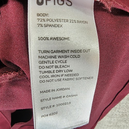 FIGS CASMA 3 Pocket Technical Collection Scrub Top Womens 3XL Burgundy EUC - Picture 11 of 12