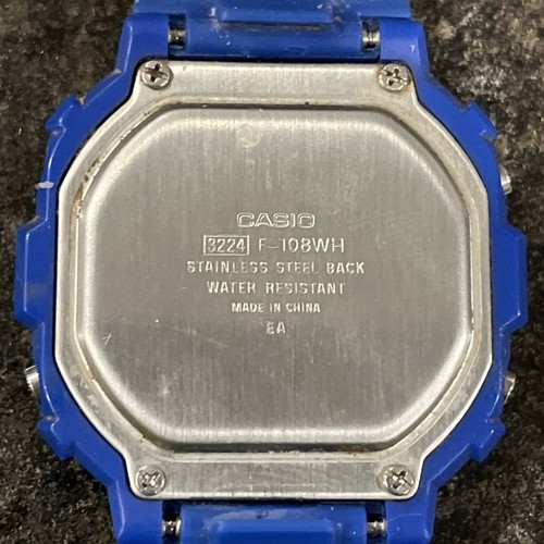 Casio F108WH Digital Chronograph Uhr, blau Resin, Alarm schneller kostenloser Versand🔥 - Bild 8 von 10