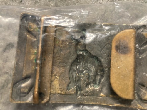 Vintage Messing COWBOY Reiten Bucking Horse Western Gürtelschnalle - Bild 4 von 5