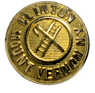 MT. VERNON NY FIRE DEPT. CLINTON HOOK & LADDER #1 GILT CUFF BUTTON c1895 MINT