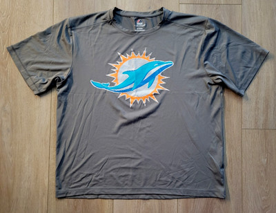 Miami Dolphins Majestic T-Shirt Mens XL NFL Logo Tech Cool Base Performance Gray