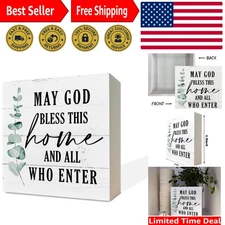 Inspirational Wooden Box Sign - Rustic Table Decor for Home & Office 4.9"