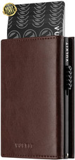 Card Holder Wallet with Coin Pocket Magnetic Closure Pop up Cards with ID Window
