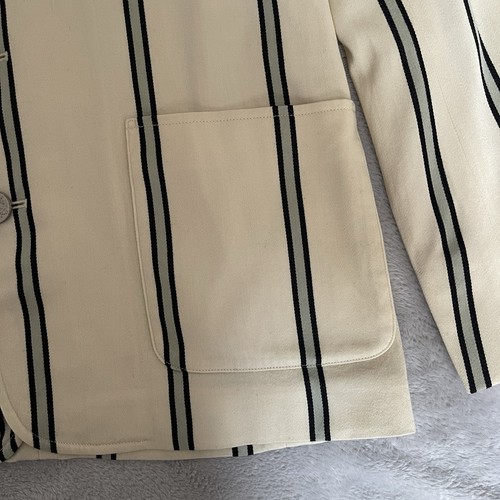 Ralph Lauren Damen Tennis Blazer Jacke Creme Gr. 8 Wolle Gestreift Knöpfe - Bild 5 von 16